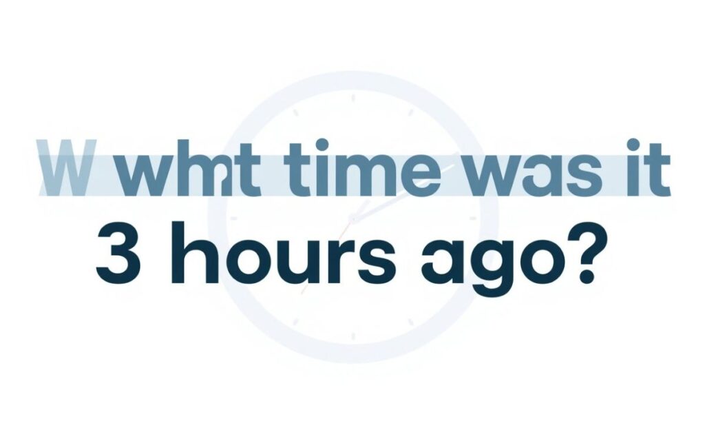 What Time Was It 3 Hours Ago?